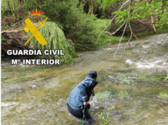 La Guardia Civil rescata del cauce del Río Jerea a una joven y a su perro en Cadiñanos